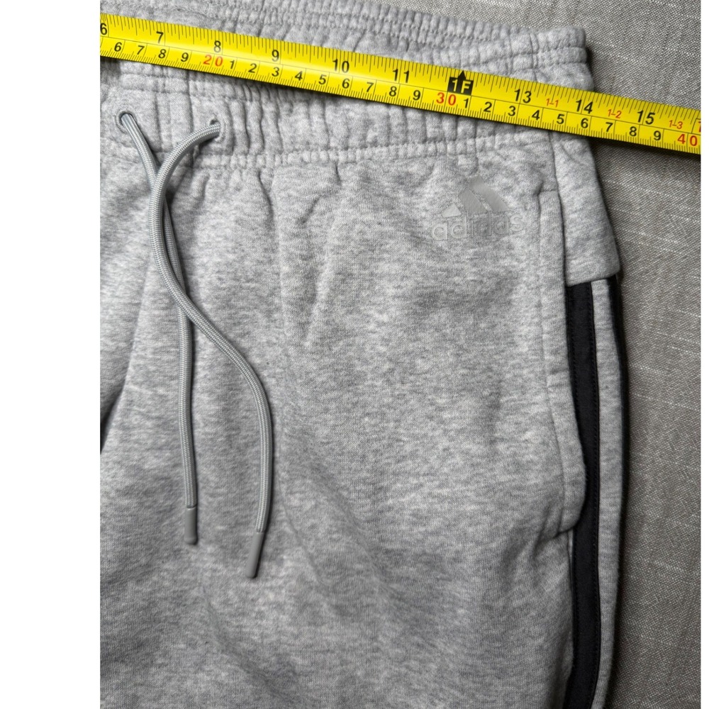Adidas Womens Essentials 3-Stripes Fleece Tracksuit Grey Black Small Set - Picture 6 of 9